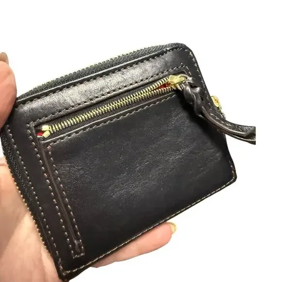 Vintage Dooney & Bourke Black Leather Zip Wallet - Picture 2 of 6